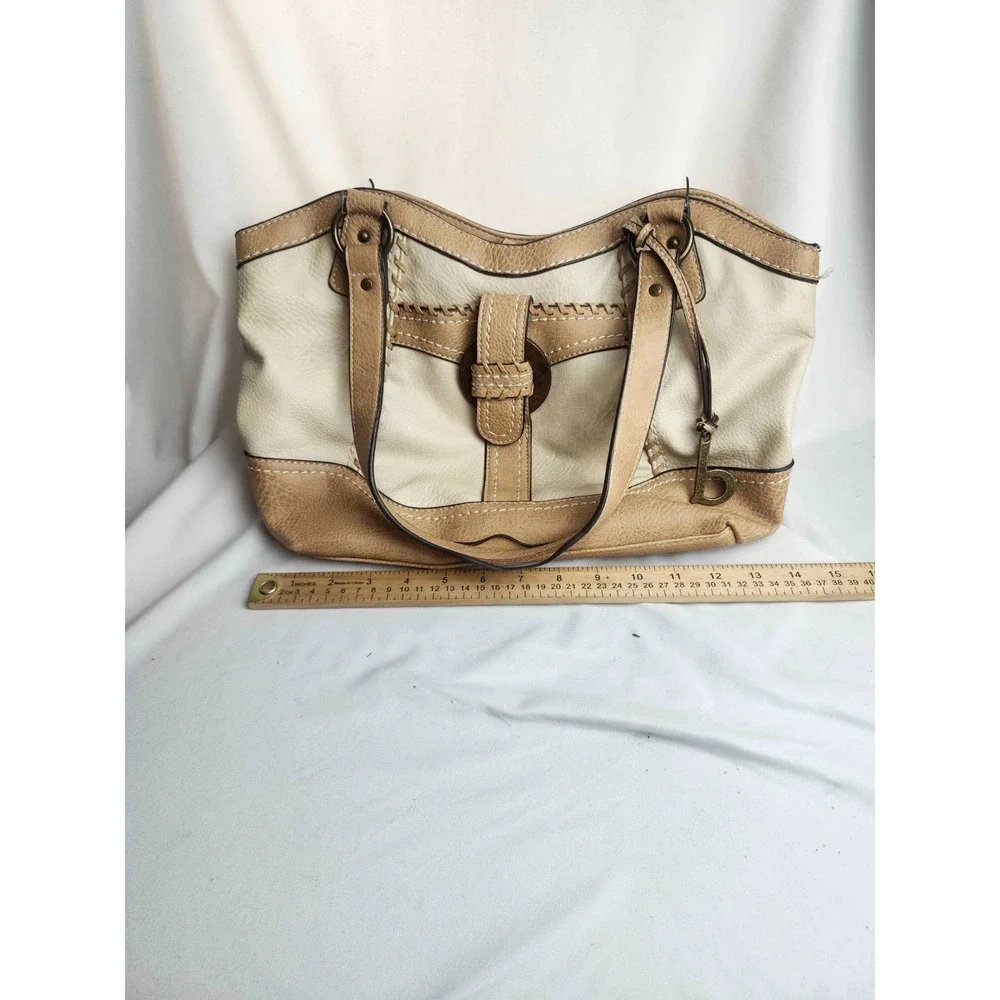 b.o.c. Born Concept Hobo Shoulder Bag Tan Cream Faux Leather Purse Boho Neutral